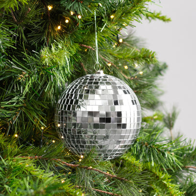 120mm Mirror Disco Ball Ornament: Silver