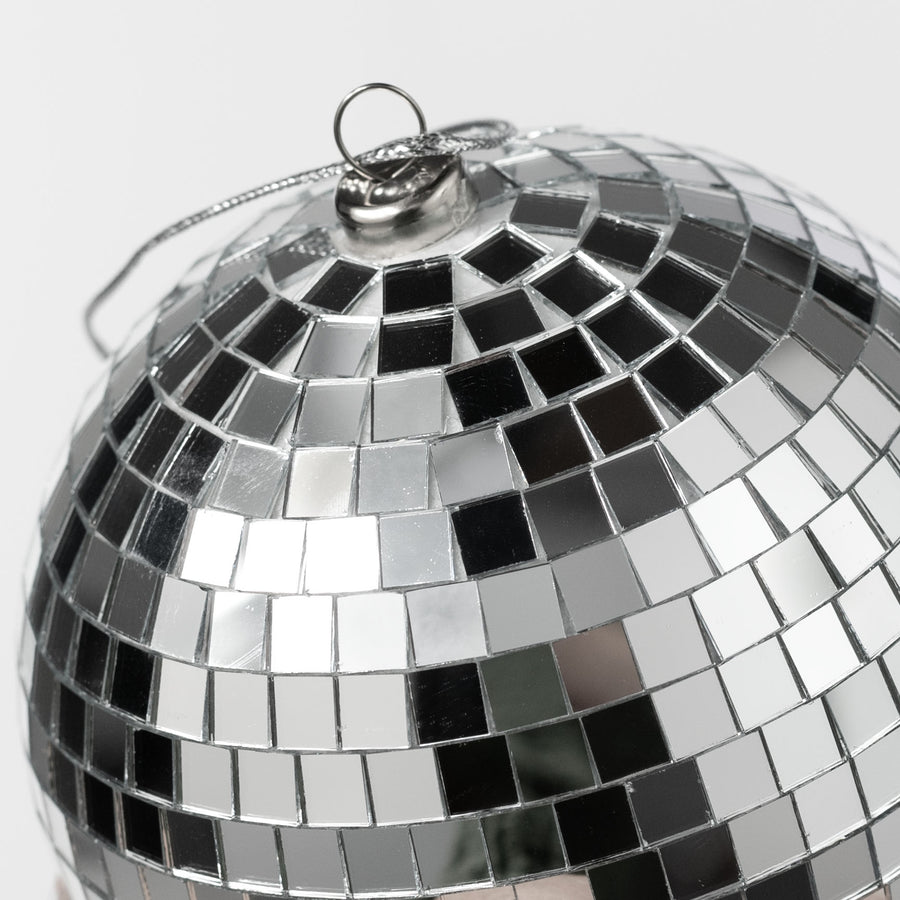 120mm Mirror Disco Ball Ornament: Silver