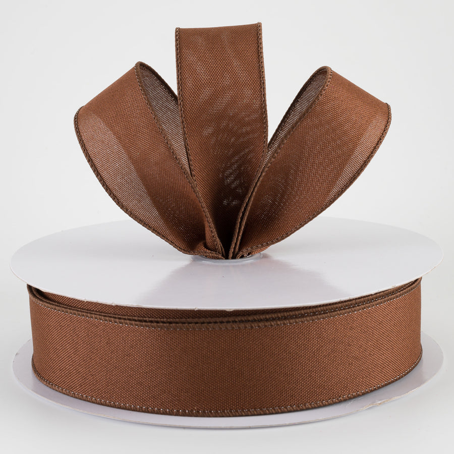 1.5" Value Faux Burlap Ribbon: Dark Brown (50 Yards)