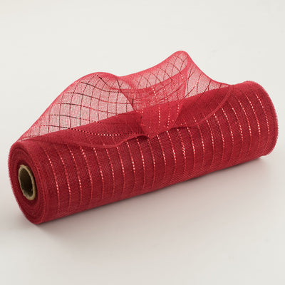 10" Metallic Fine Weave Deco Mesh: Red