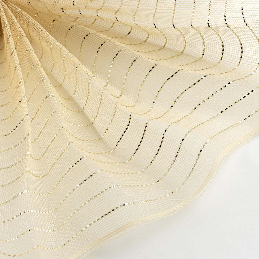10" Metallic Fine Weave Deco Mesh: Champagne Gold