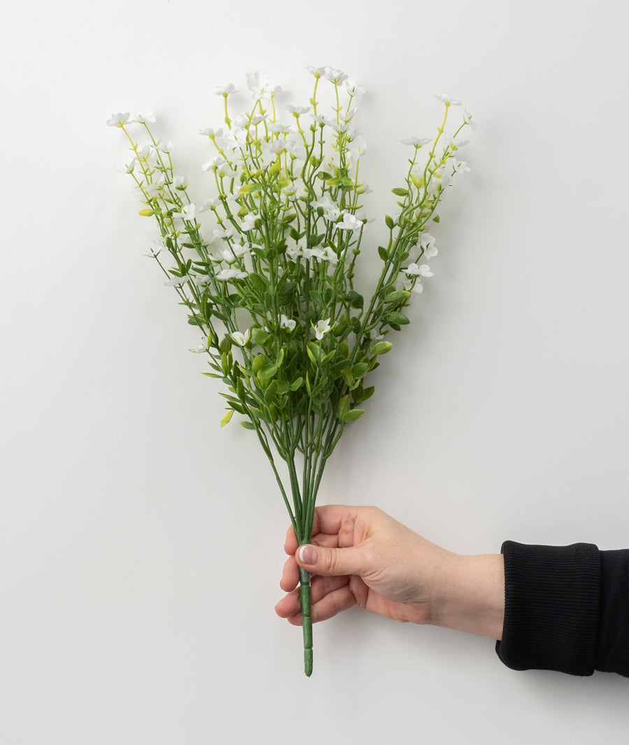 17" Artificial Forget-Me-Not Bush: White
