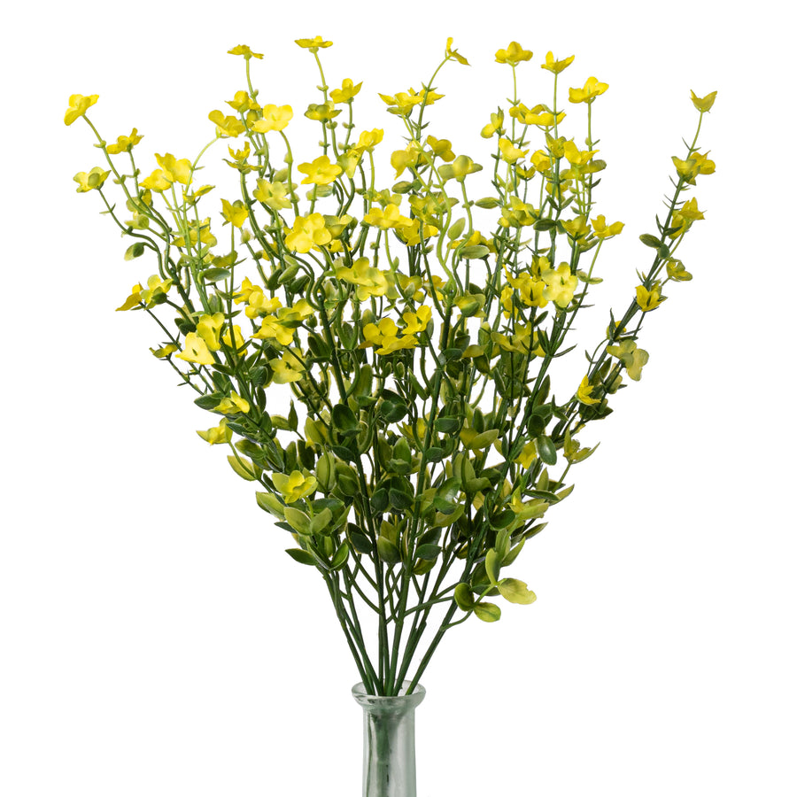 17" Artificial Forget-Me-Not Bush: Yellow