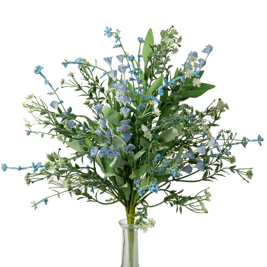 20" Mixed Flower Filler Bush: Blue & Cream