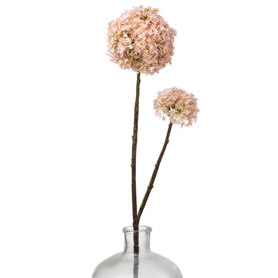 32" Snowball Viburnum Spray: Pink