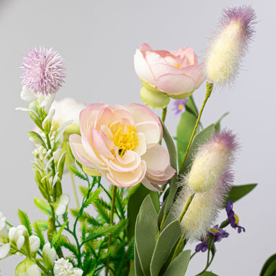 19" Ranunculus & Bunny Tail Pick: Lavender & Pink