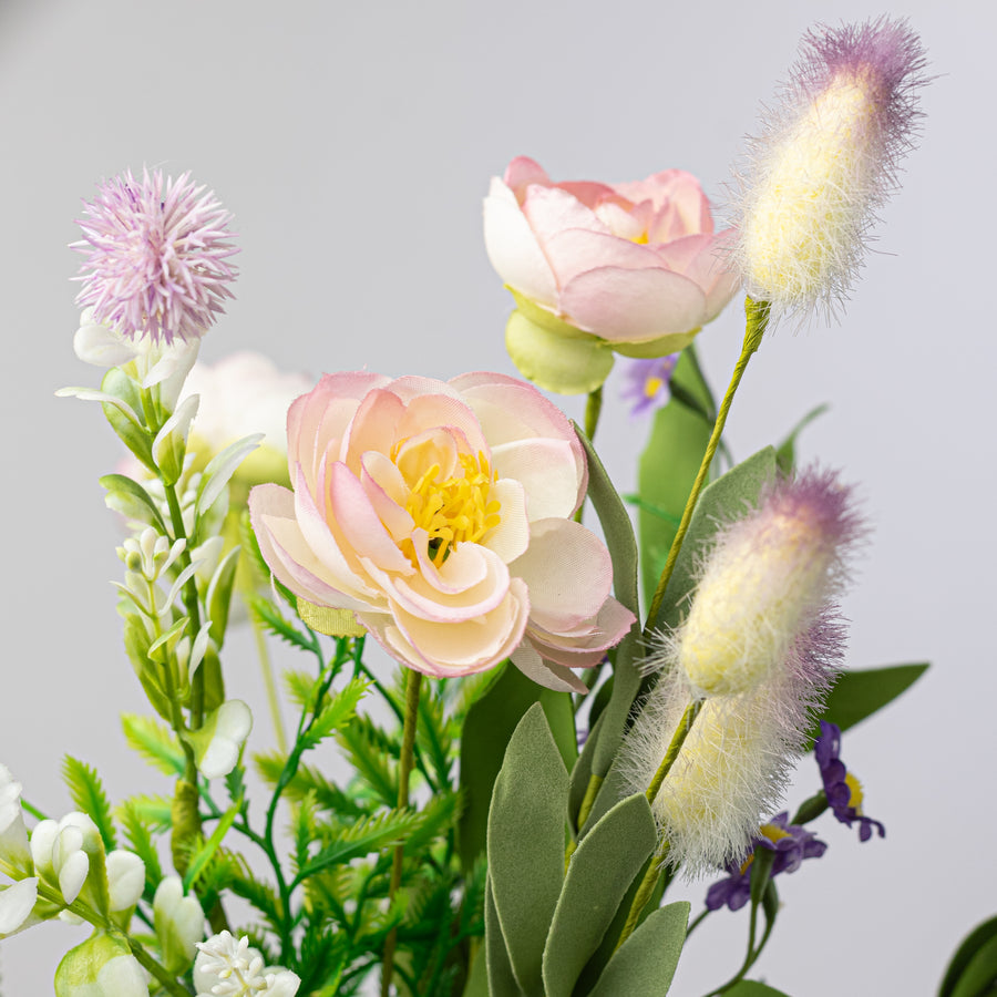 19" Ranunculus & Bunny Tail Pick: Lavender & Pink