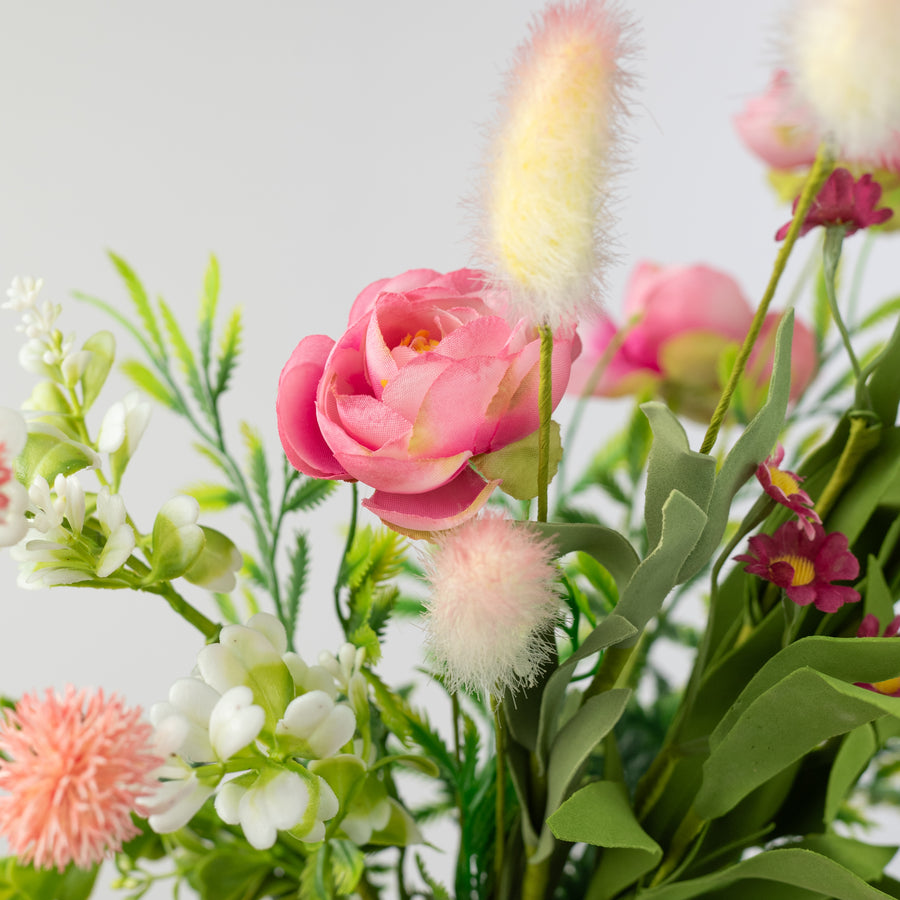 19" Ranunculus & Bunny Tail Pick: Pink