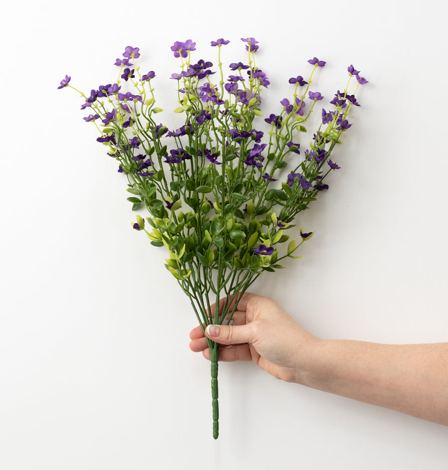 17" Artificial Forget-Me-Not Bush: Purple