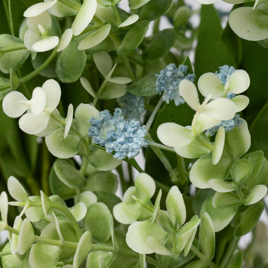 17" Mixed Wild Boxwood Pick: Blue