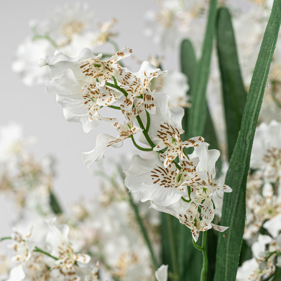 22" Dancing Orchid Bush: White