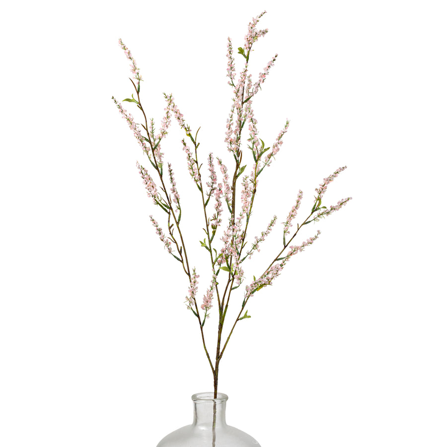 39" Spirea Flower Branch Spray: Pink
