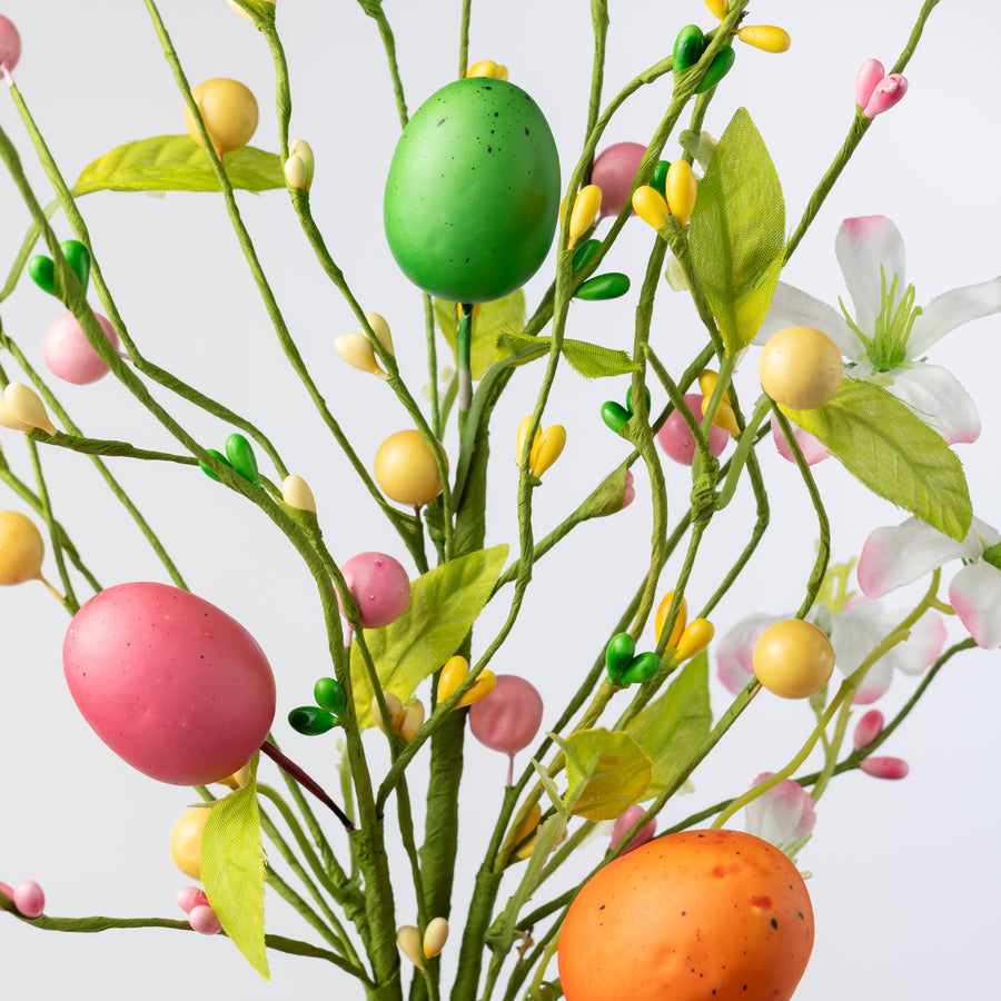 15" Speckled Easter Eggs, Pips & Leaves Pick