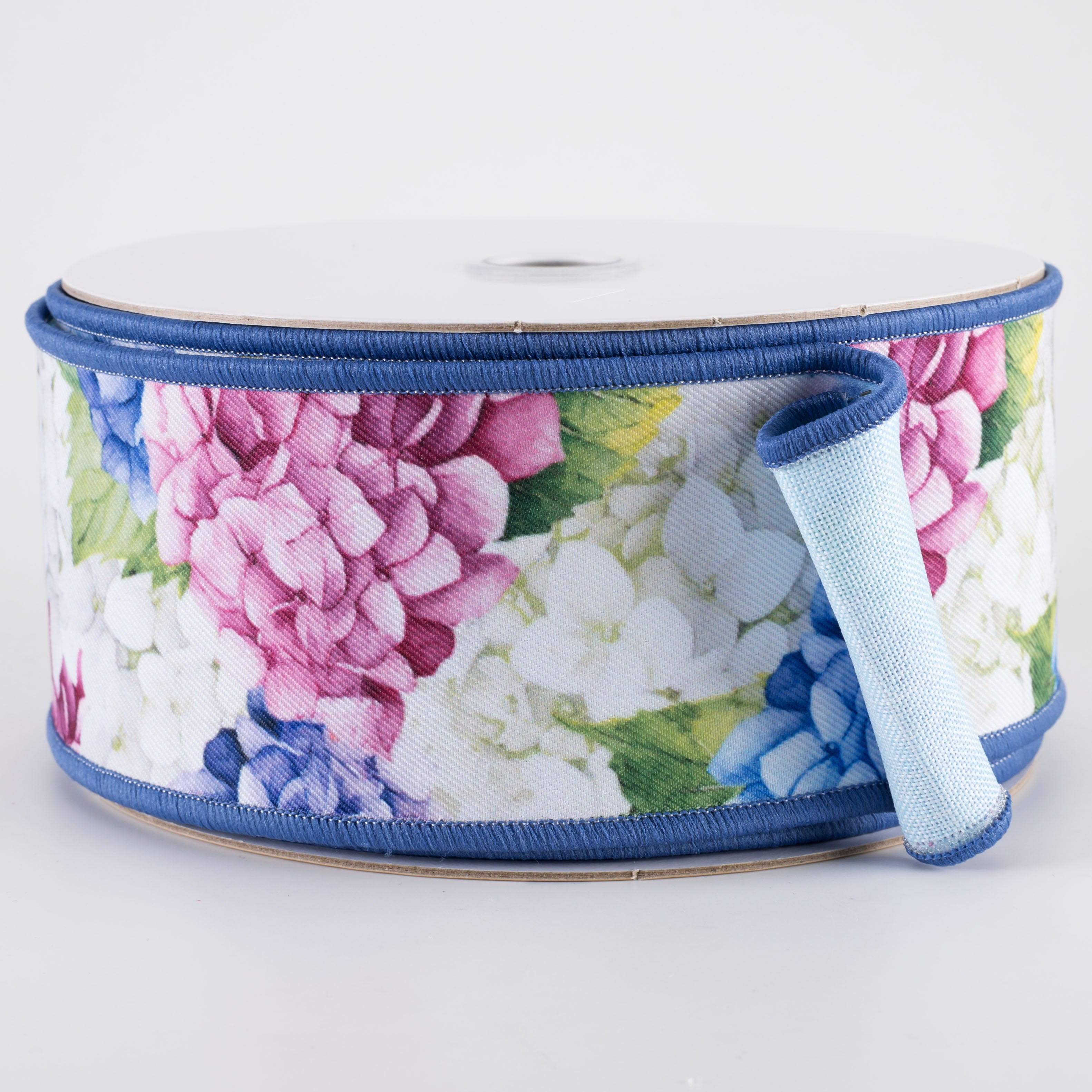 2.5" Double Sided Fused Hydrangeas Ribbon (10 Yards)