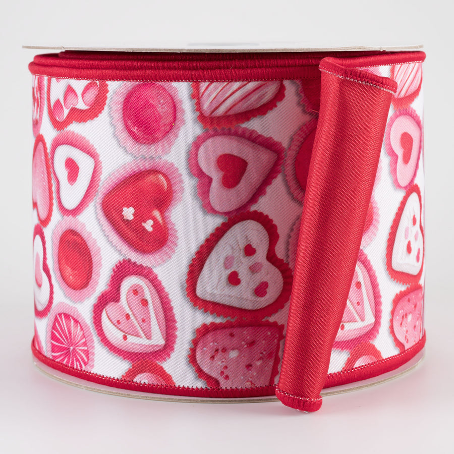 4" Double Sided Fused Valentine Candy Ribbon (10 Yards)