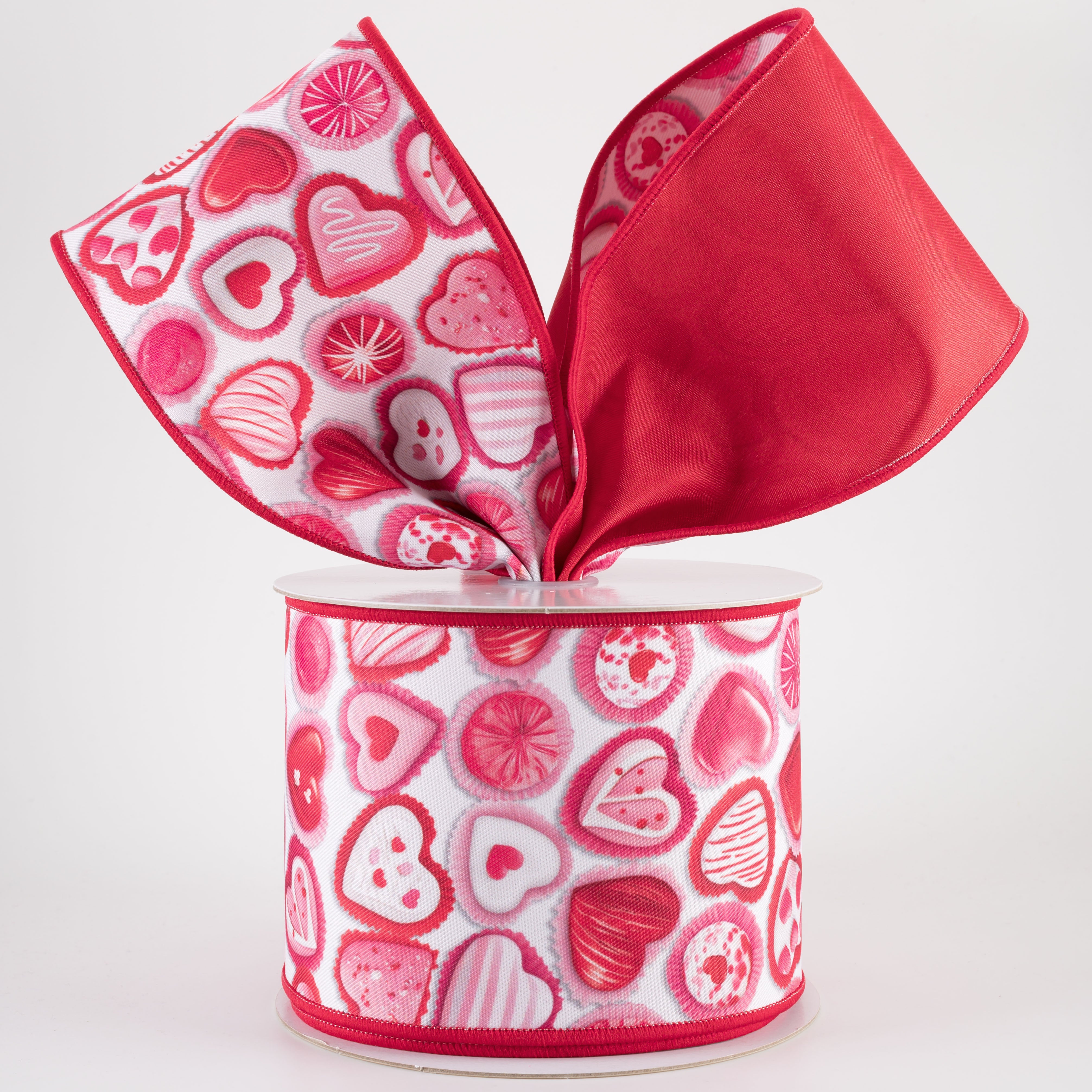 4" Double Sided Fused Valentine Candy Ribbon (10 Yards)