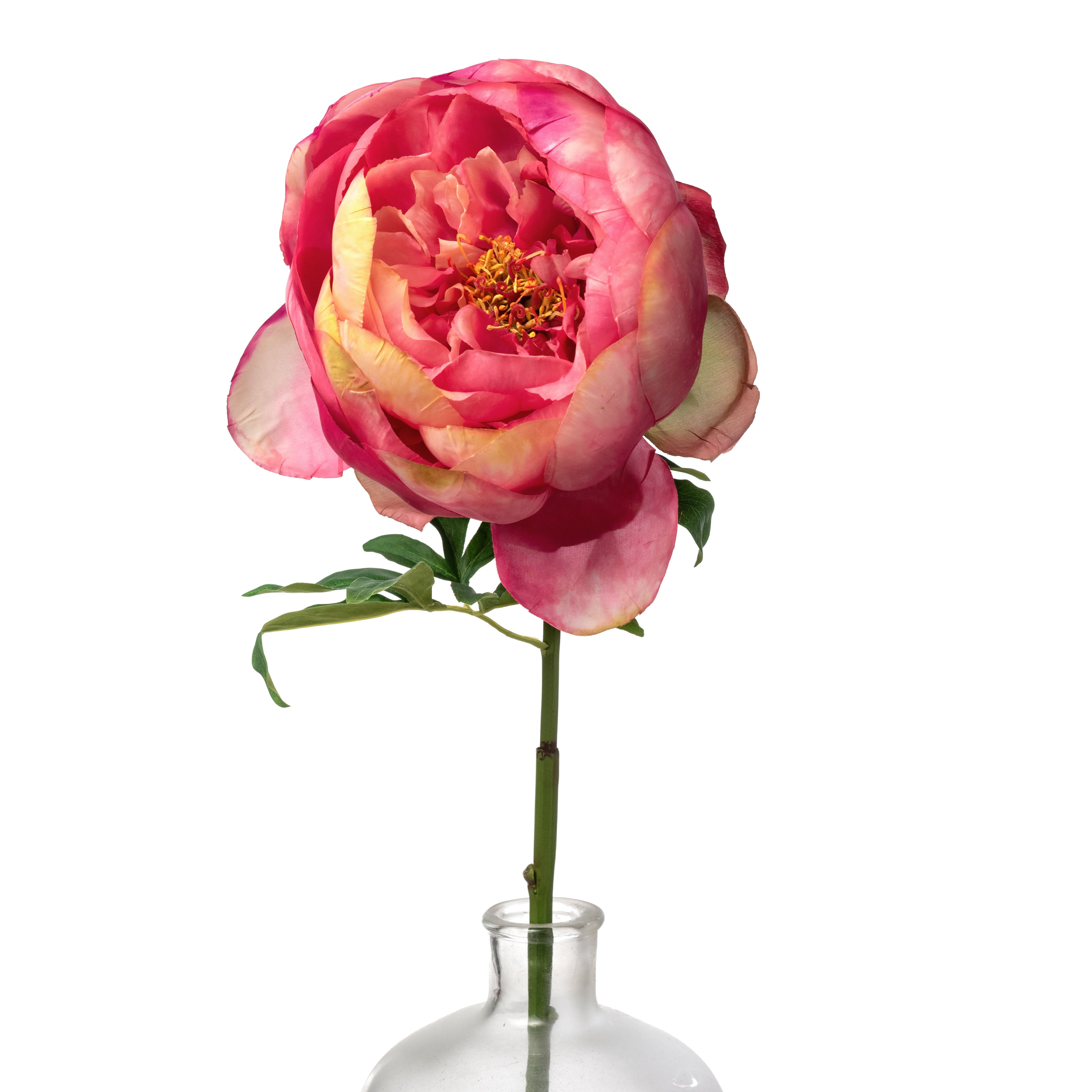 27" Artificial Peony Flower Stem: Hot Pink