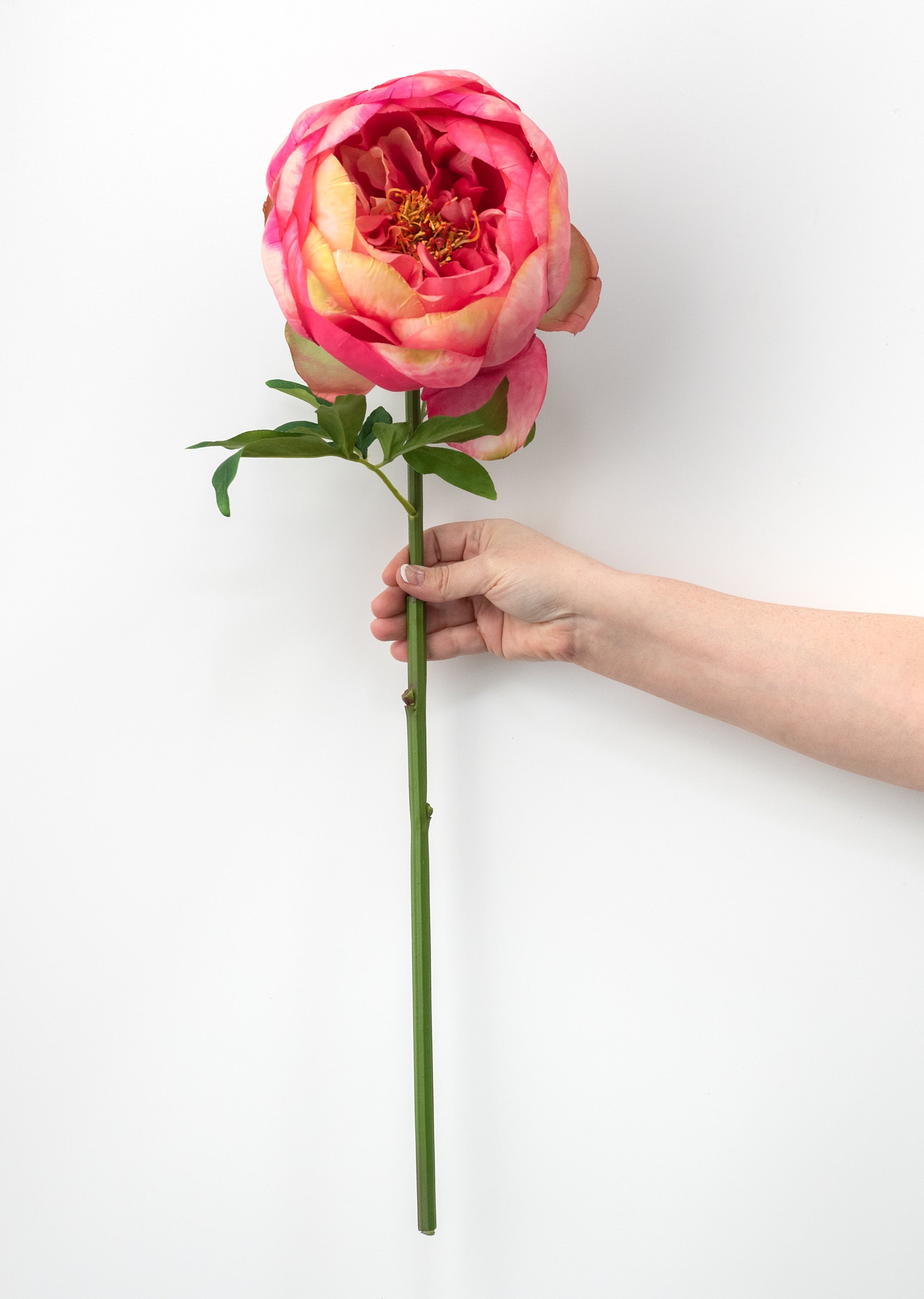 27" Artificial Peony Flower Stem: Hot Pink