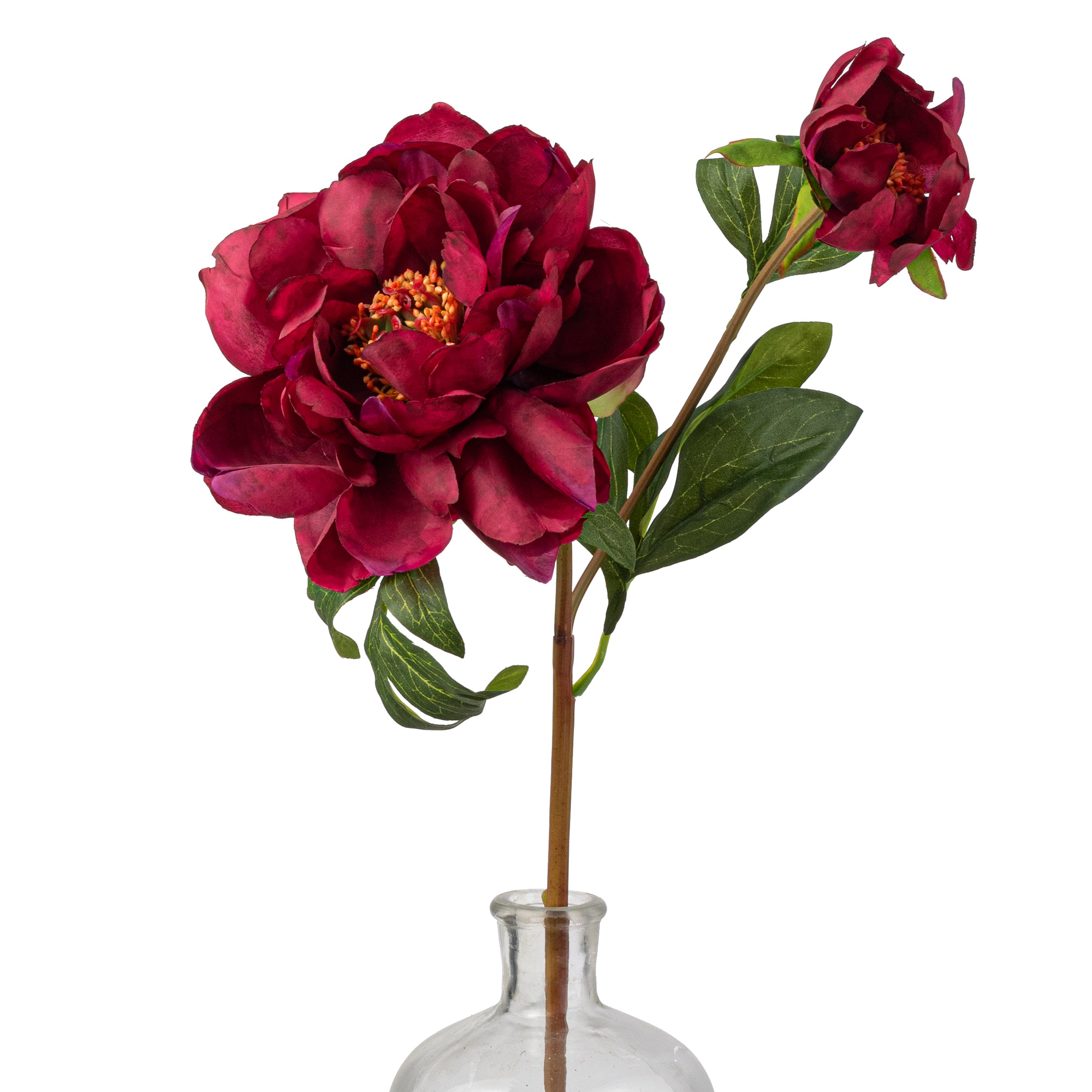 22" Vintage Peony Spray: Dark Fuchsia Pink