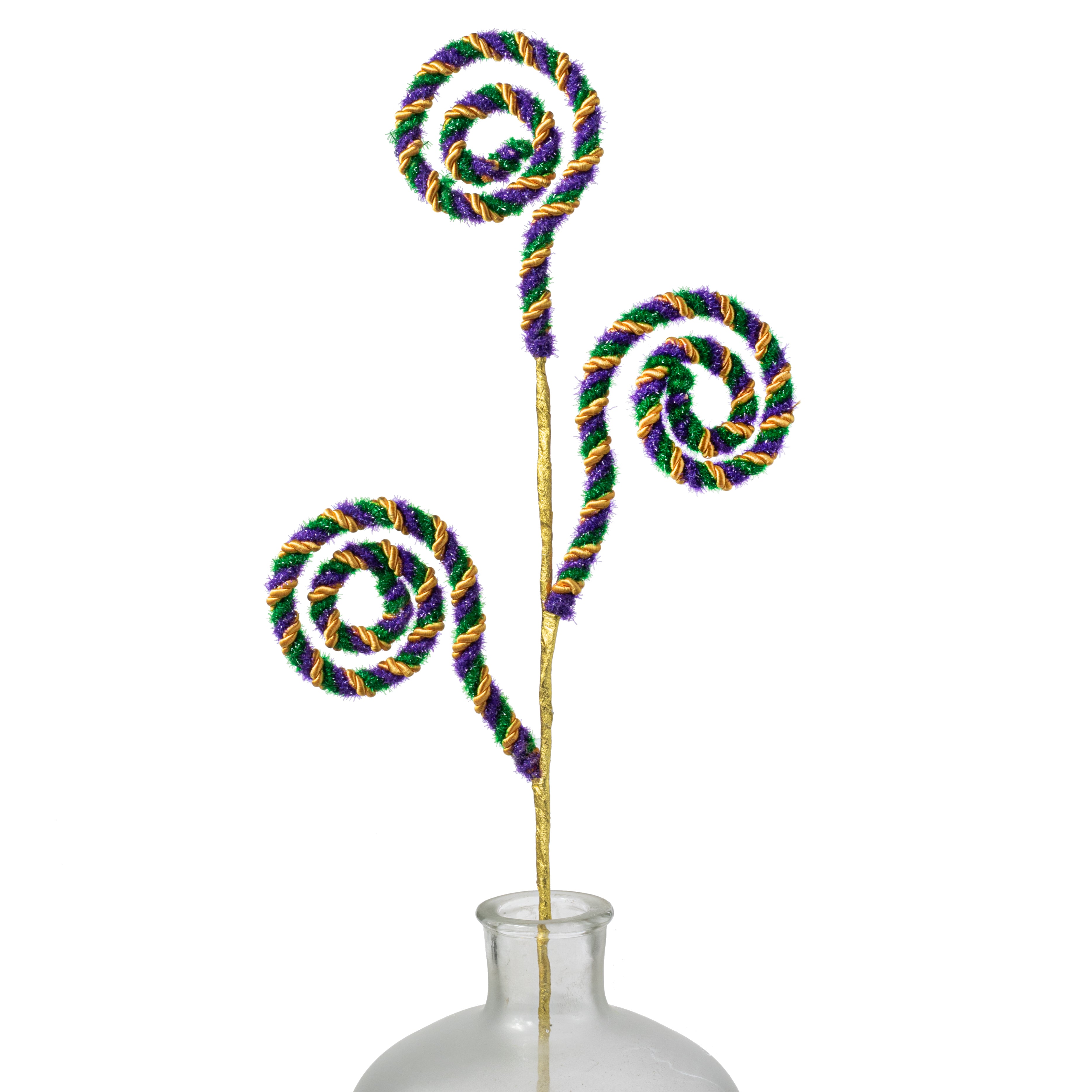 26" Rope Stripe Spiral Curls Spray: Mardi Gras
