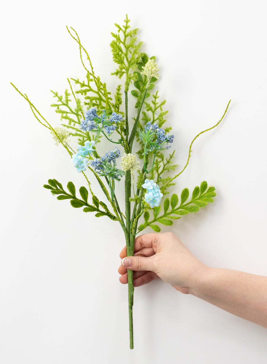 18" Flowering Sedum Filler Pick: Blue