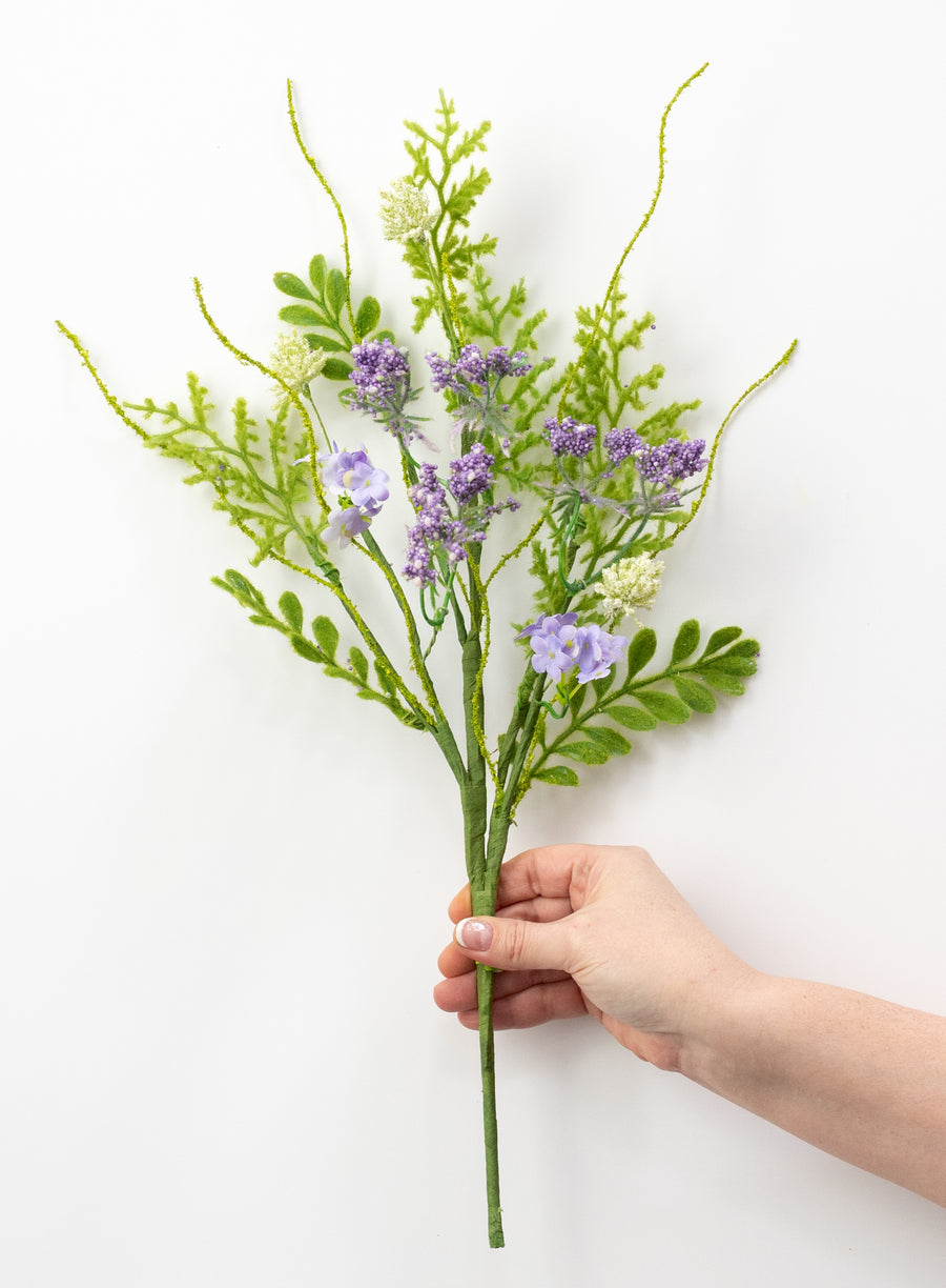 18" Flowering Sedum Filler Pick: Purple