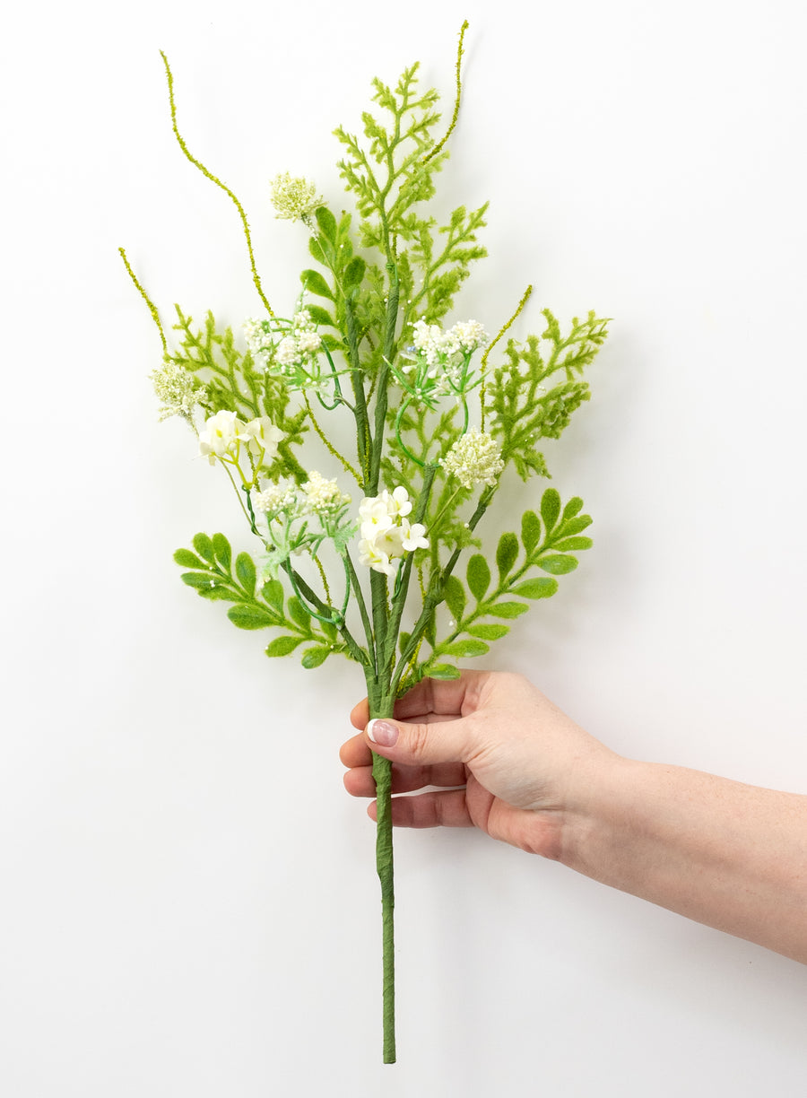 18" Flowering Sedum Filler Pick: Cream
