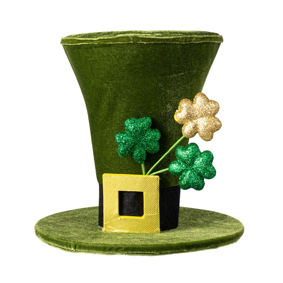 8" Velvet Leprechaun Top Hat Decor