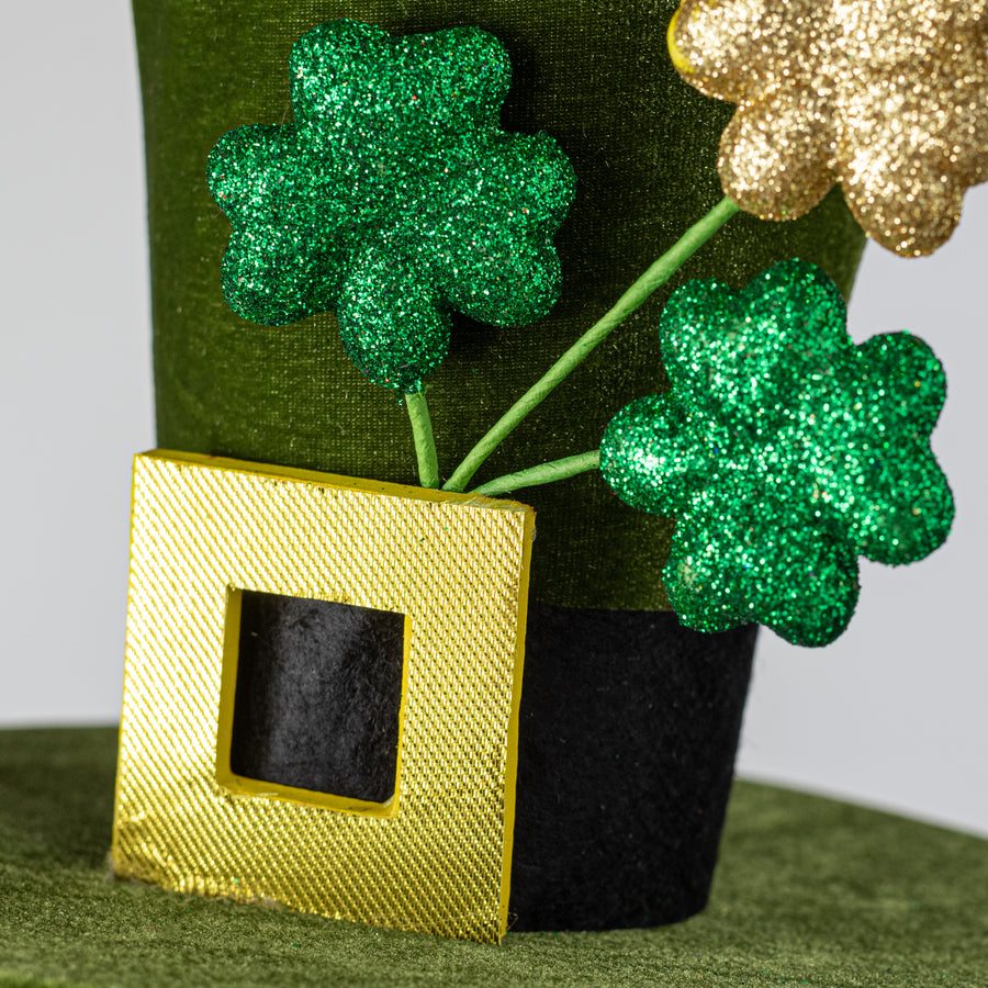 8" Velvet Leprechaun Top Hat Decor