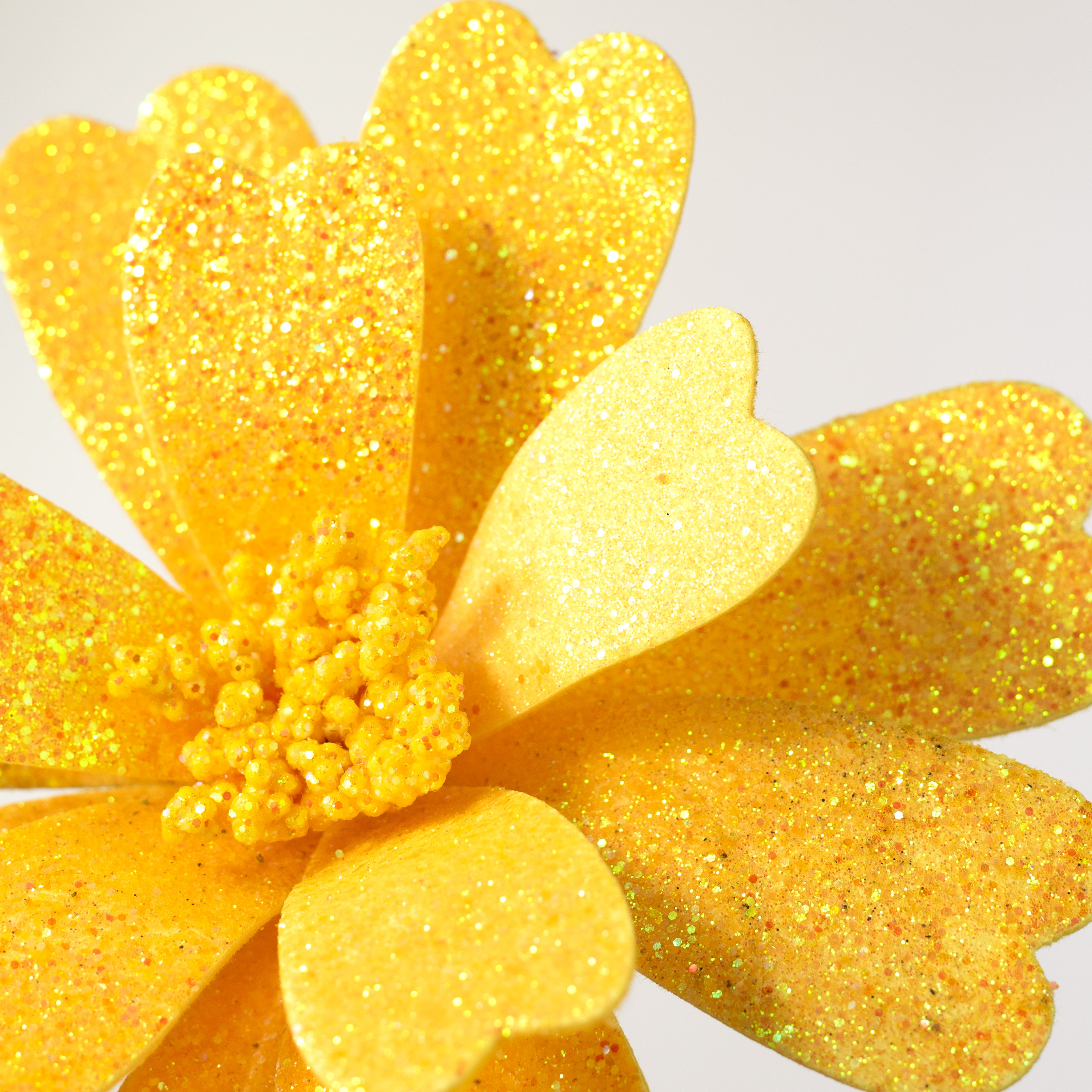 20" Glitter Daisy Flower Pick: Yellow
