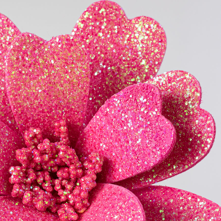 20" Glitter Daisy Flower Pick: Beauty Pink