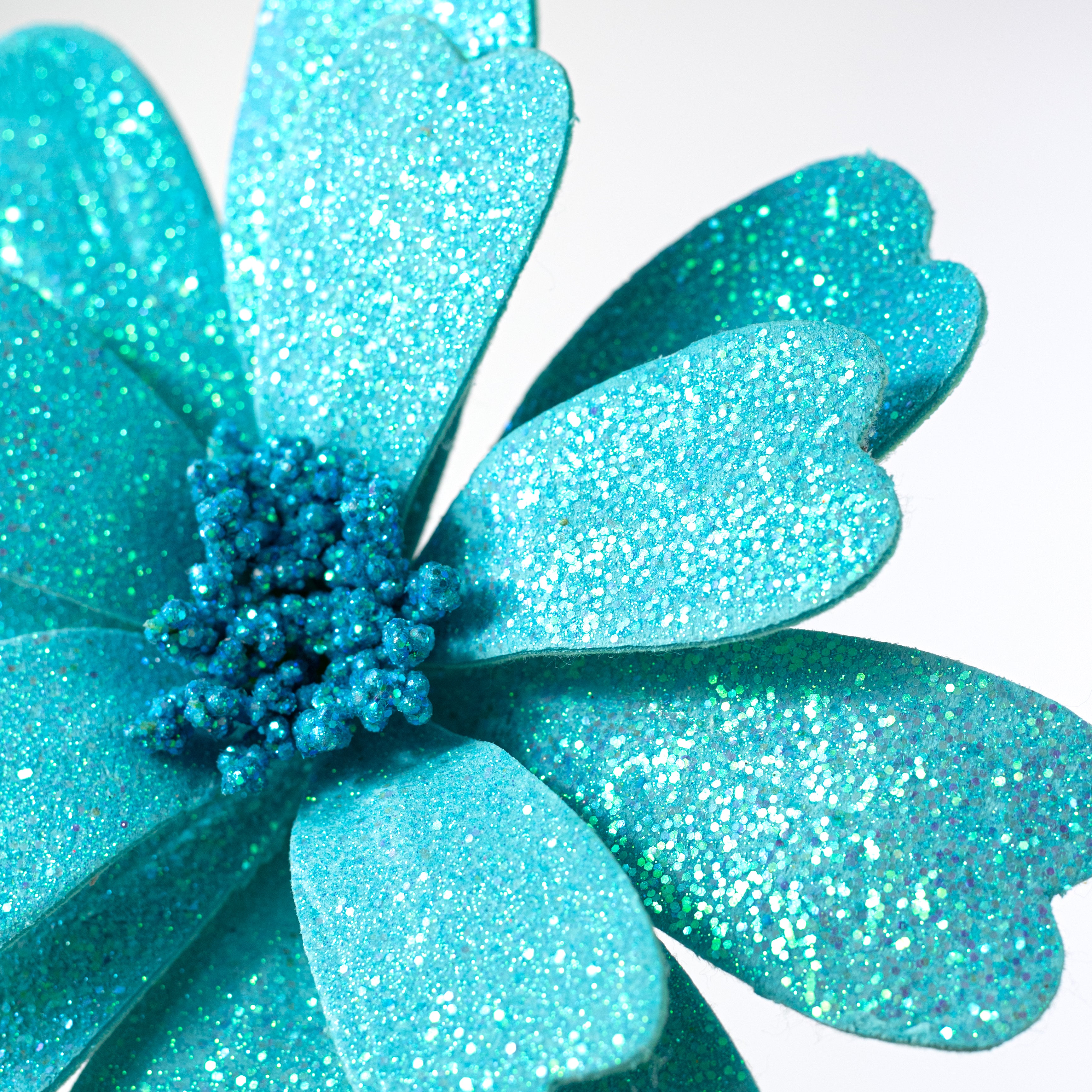 20" Glitter Daisy Flower Pick: Blue