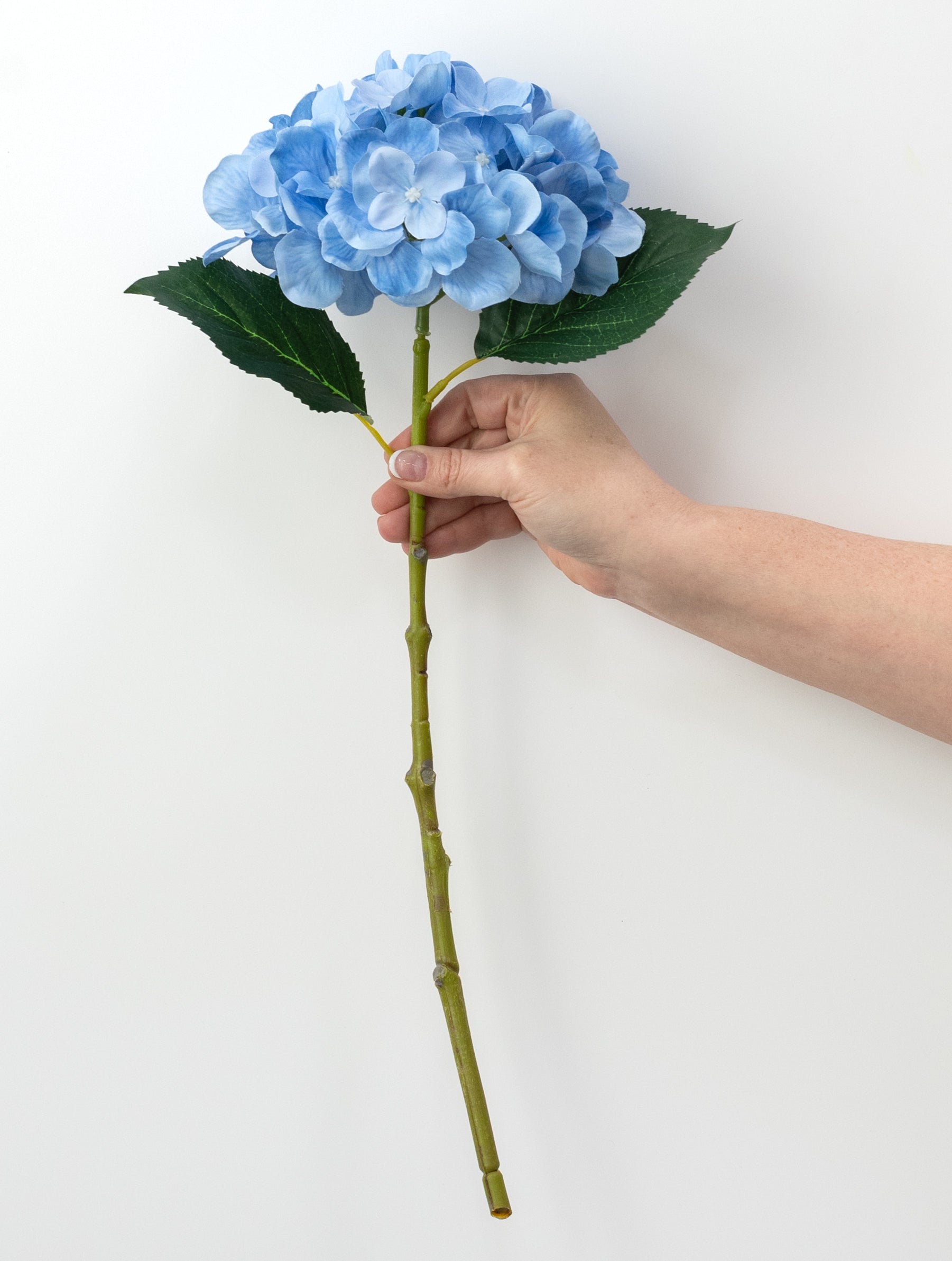7" x 19" Fabric Hydrangea Stem: Blue
