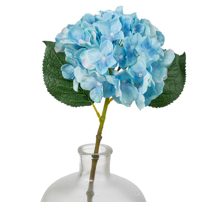 7" x 19" Fabric Hydrangea Stem: Light Blue