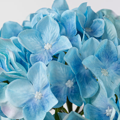 7" x 19" Fabric Hydrangea Stem: Light Blue