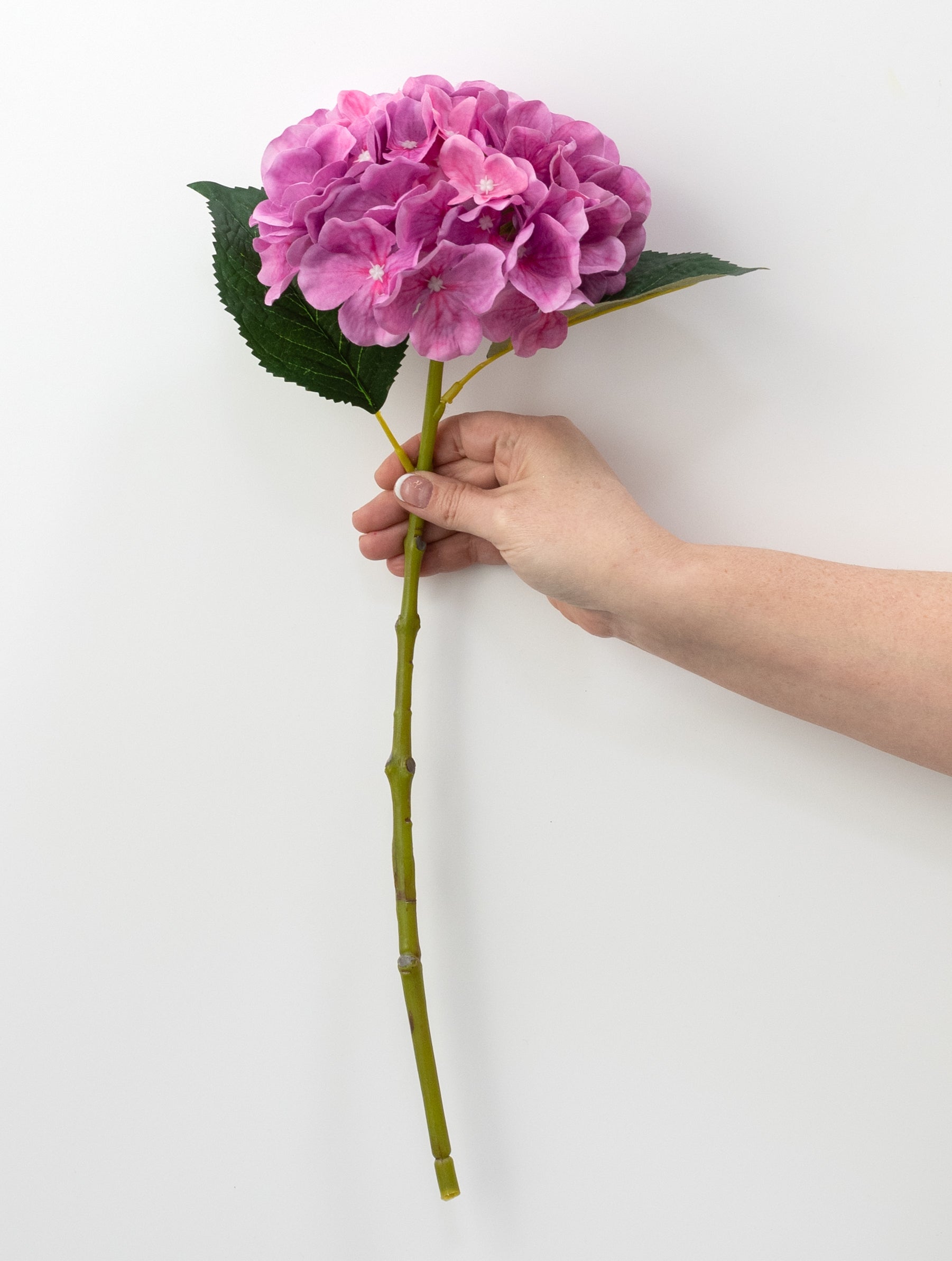 7" x 19" Fabric Hydrangea Stem: Beauty Pink