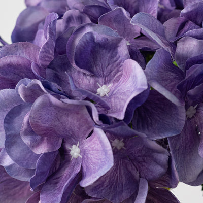 7" x 19" Fabric Hydrangea Stem: Dark Lavender Purple