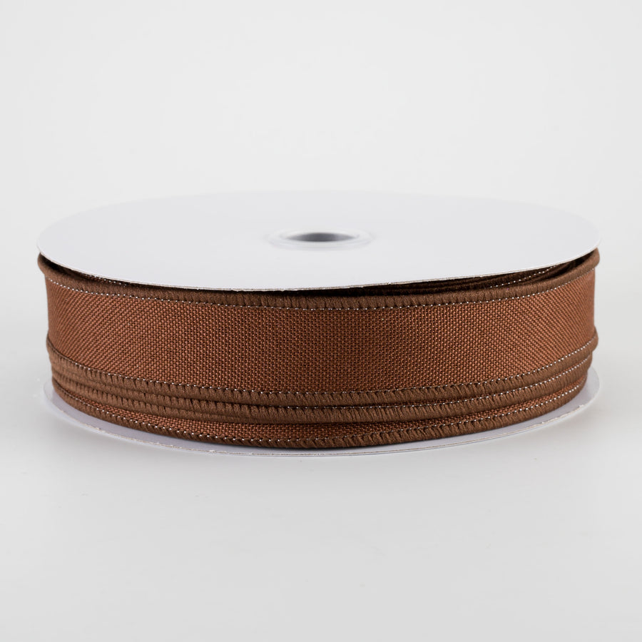 7/8" Value Faux Burlap Ribbon: Dark Brown (25 Yards)