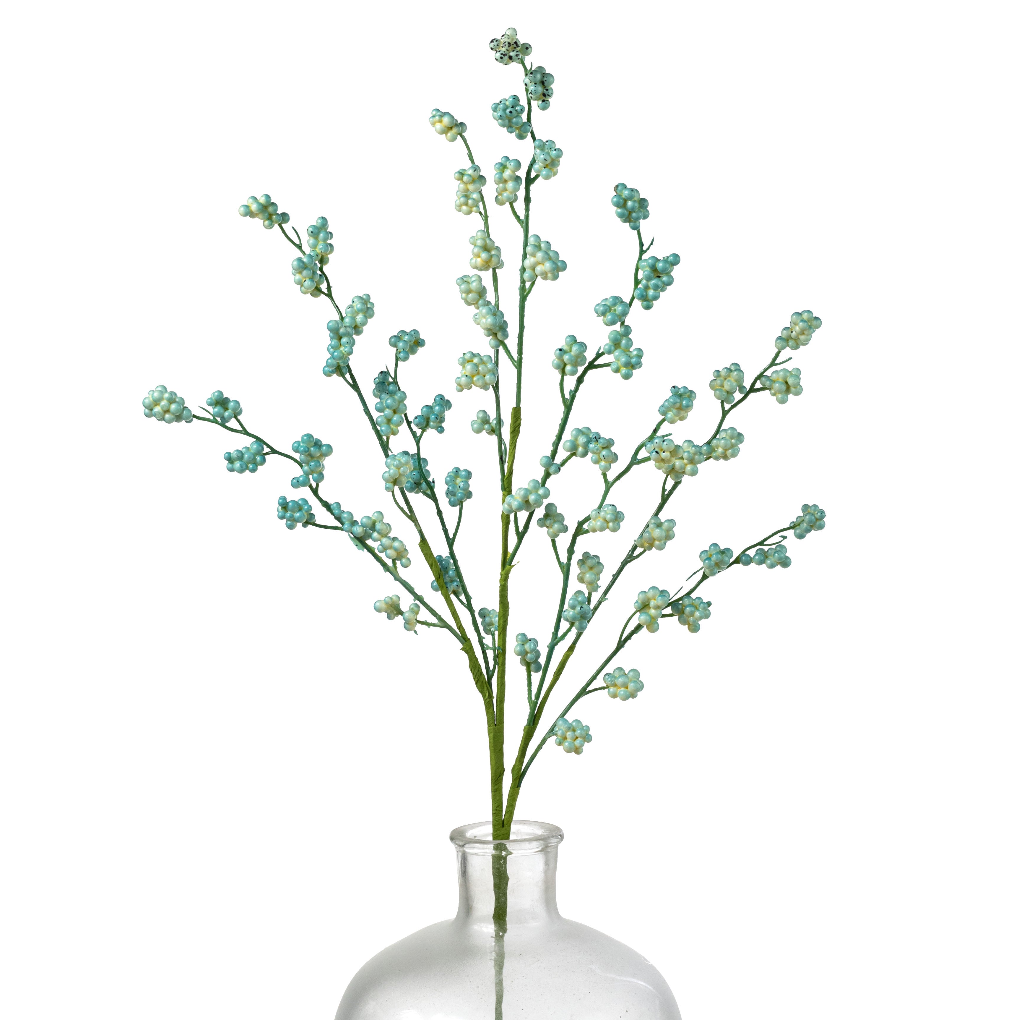 26" Mini Berry Clusters Spray: Turquoise Blue