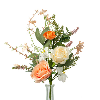 18" Mixed Rose & Lavender Spray: Peach
