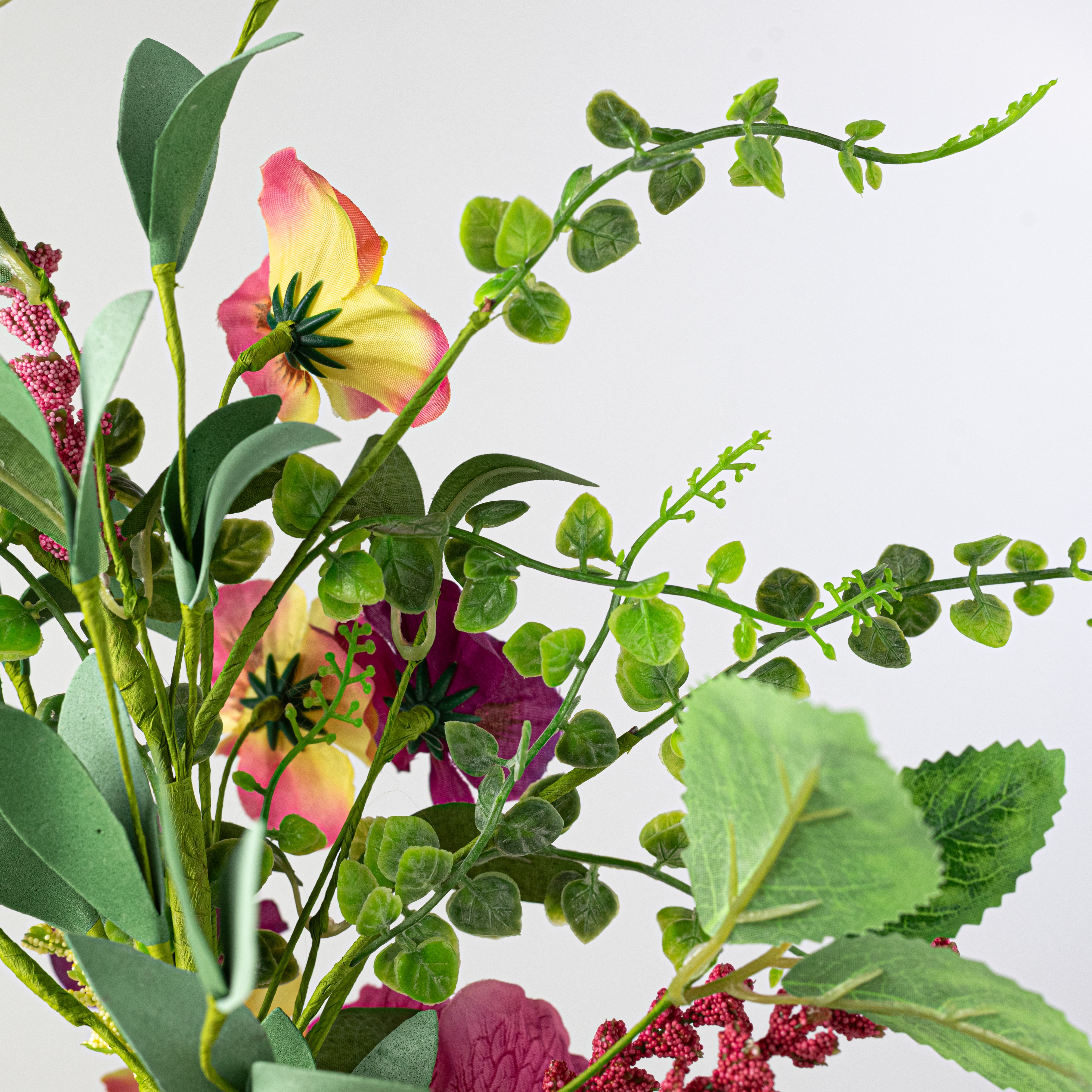 20" Mixed Pansy and Poppy Flower Spray