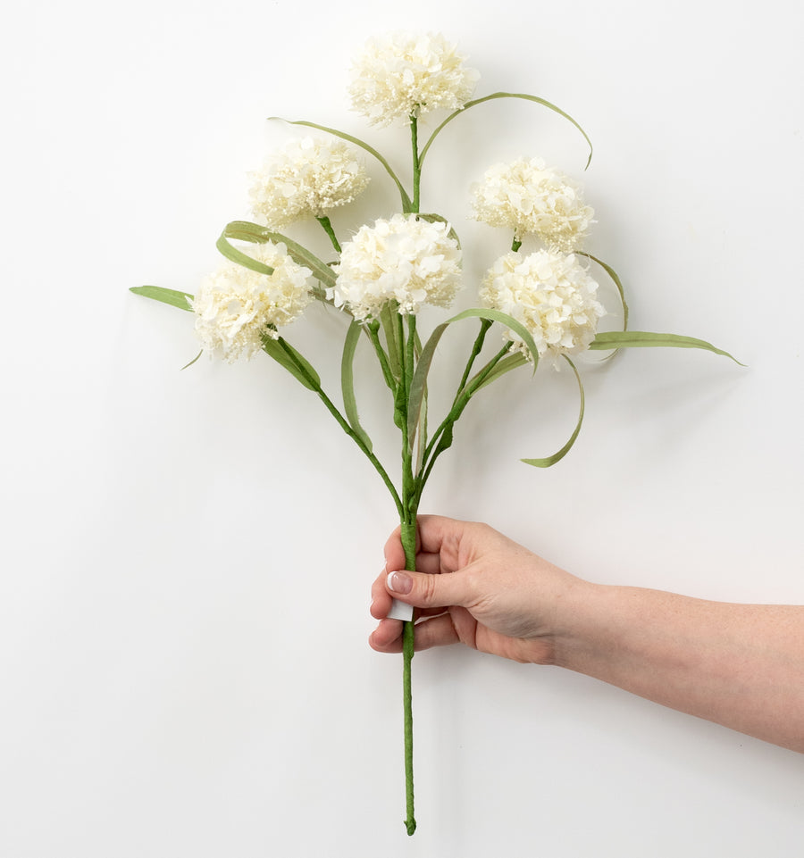 19" Viburnum Snowball Spray: Cream