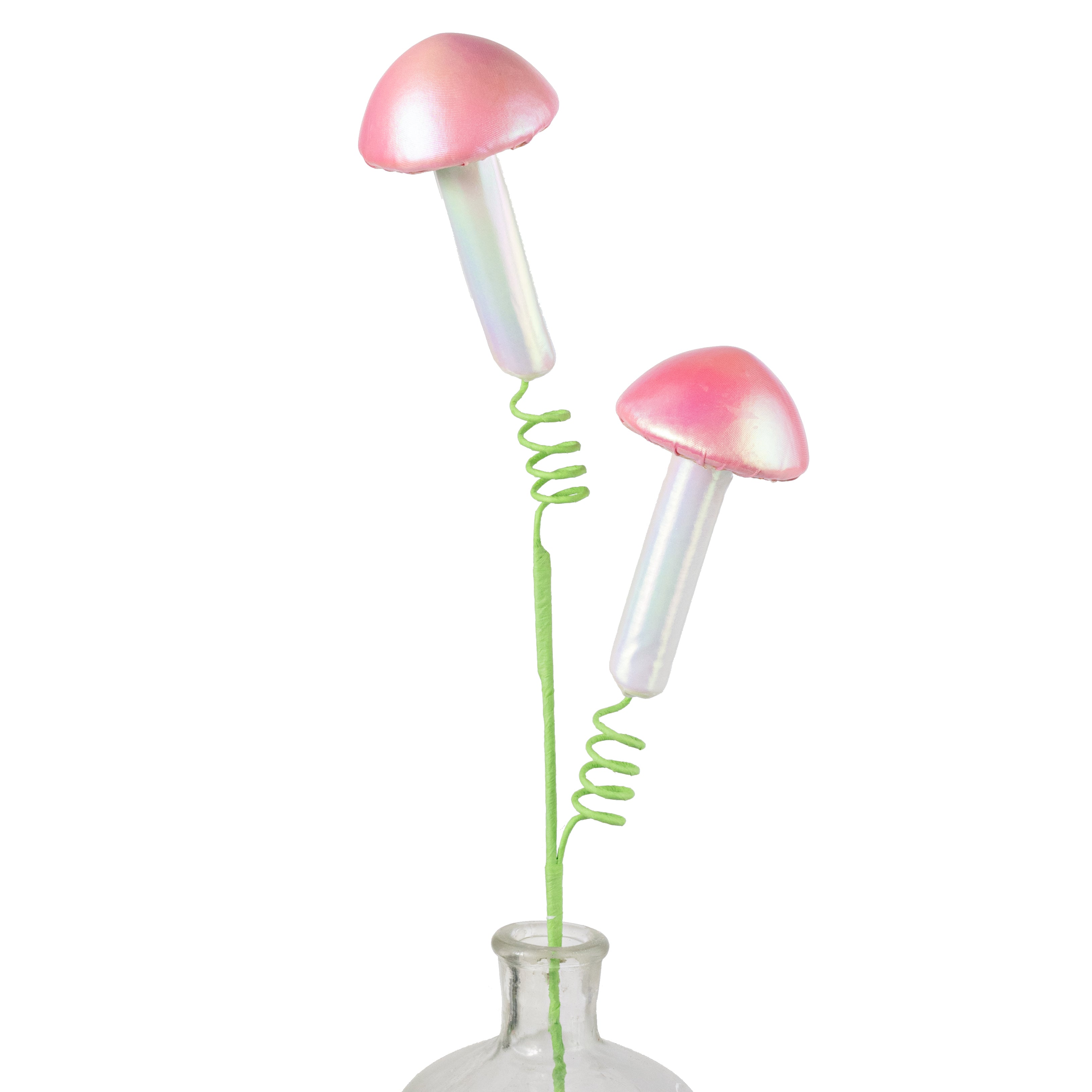 22" Pearl Mushrooms Spray: Pink & Iridescent White