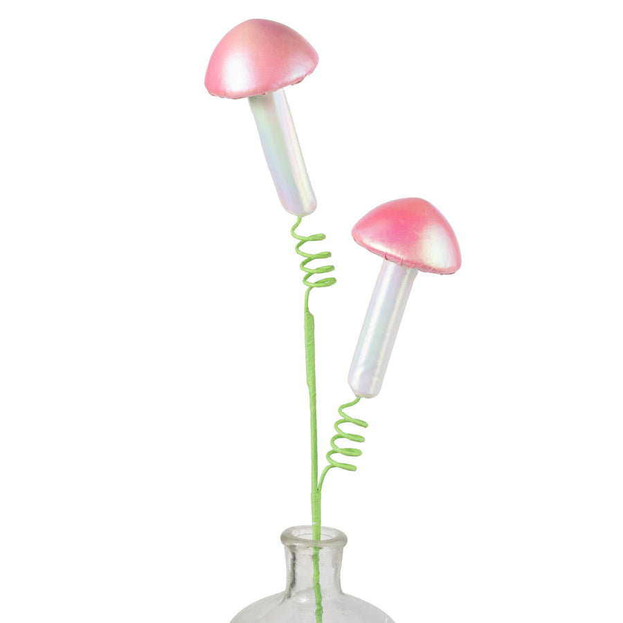 22" Pearl Mushrooms Spray: Pink & Iridescent White