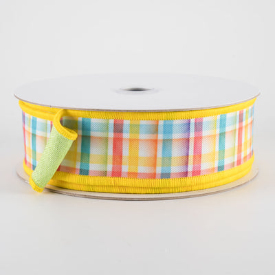 1.5" Double Sided Fused Watercolor Plaid Ribbon (10 Yards)