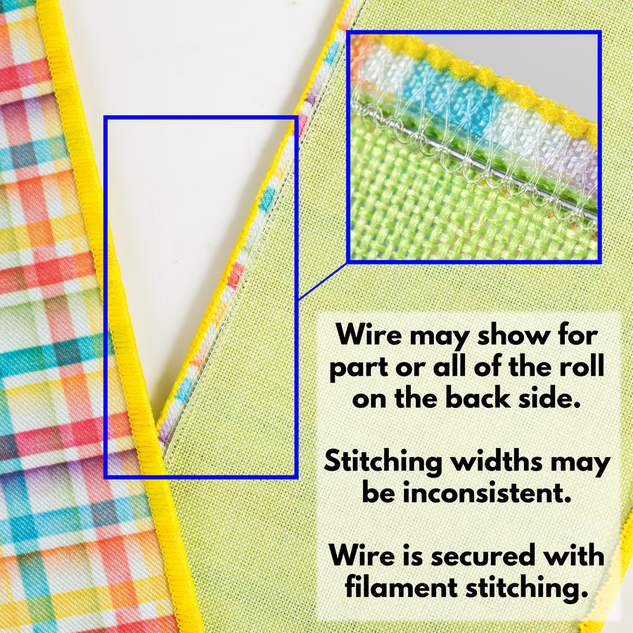 1.5" Double Sided Fused Watercolor Plaid Ribbon (10 Yards)