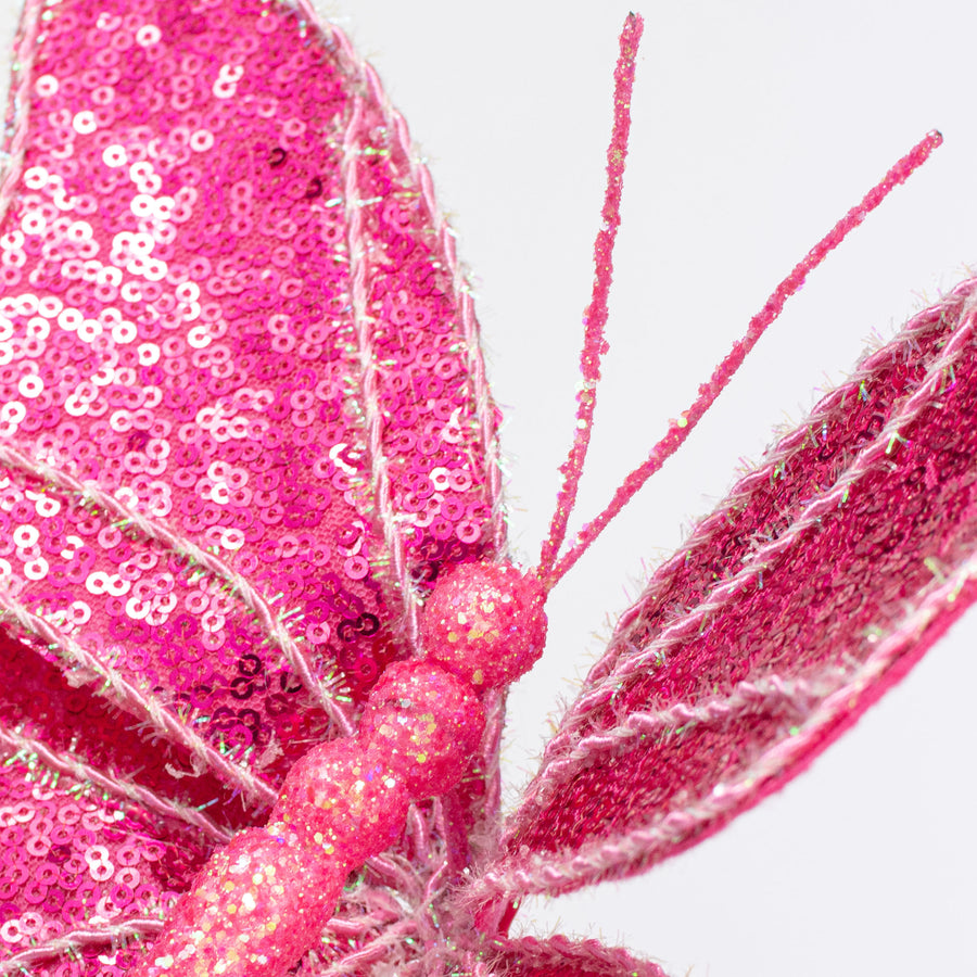 8" x 10" Sequin Butterfly Pick: Iridescent Hot Pink