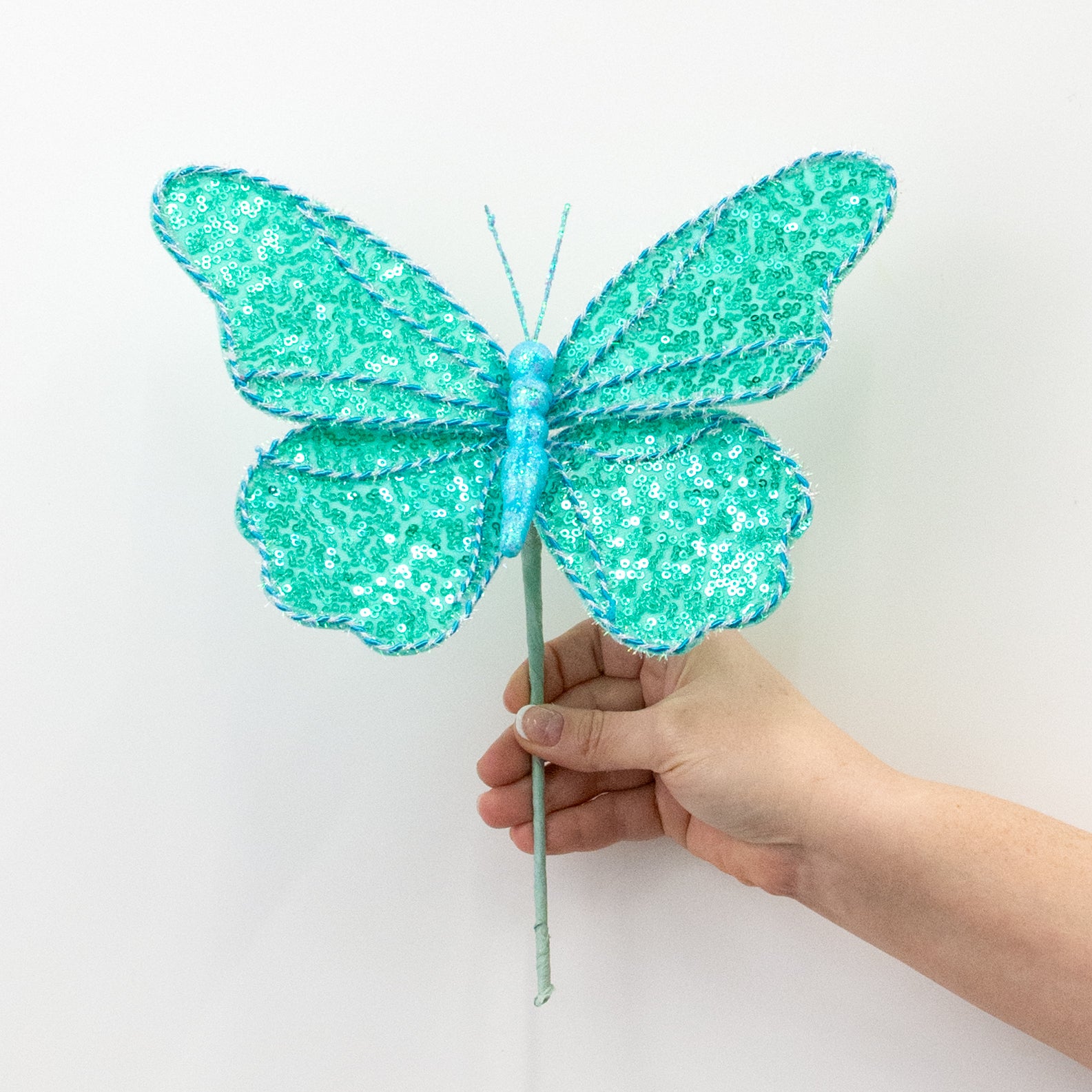 8" x 10" Sequin Butterfly Pick: Iridescent Turquoise