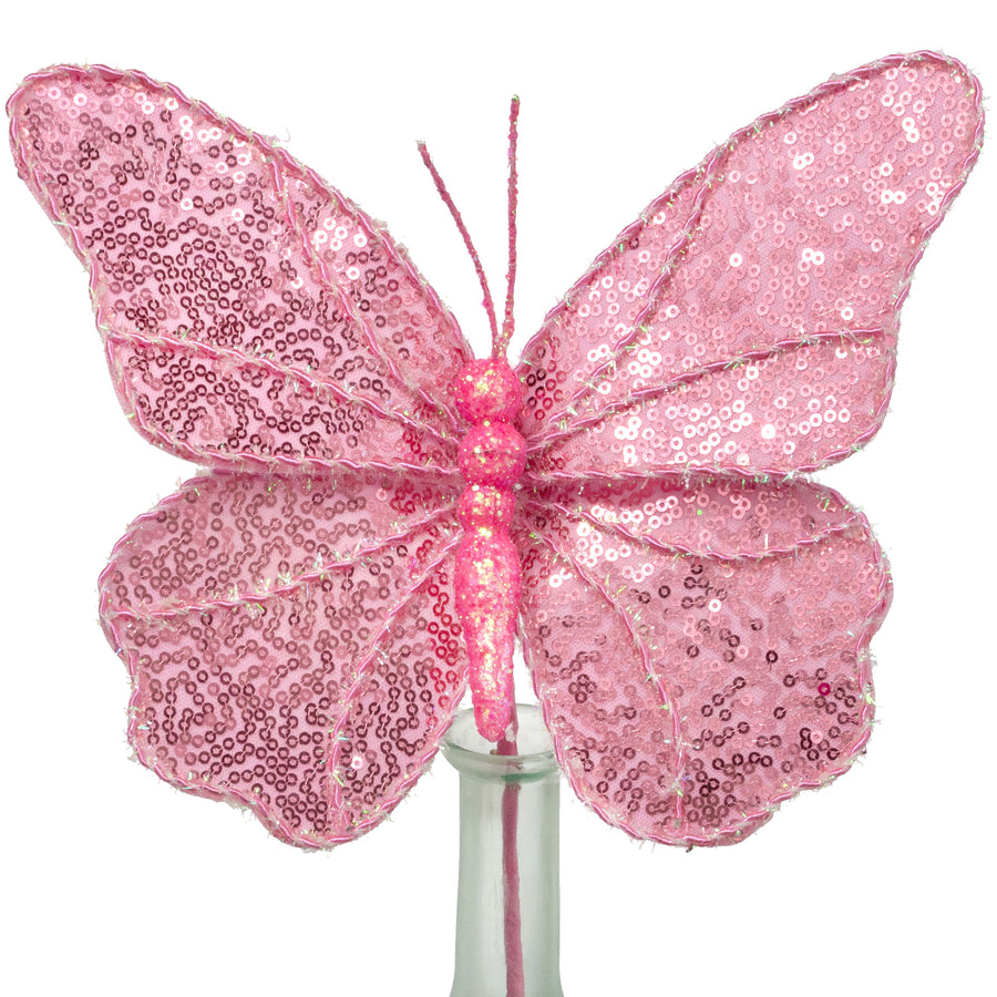 8" x 10" Sequin Butterfly Pick: Iridescent Pink