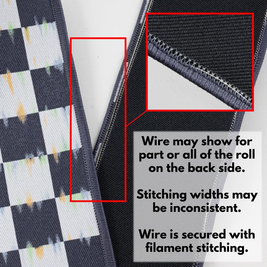 2.5" Double Sided Fused Bold Antique Checkerboard Ribbon (10 Yards)